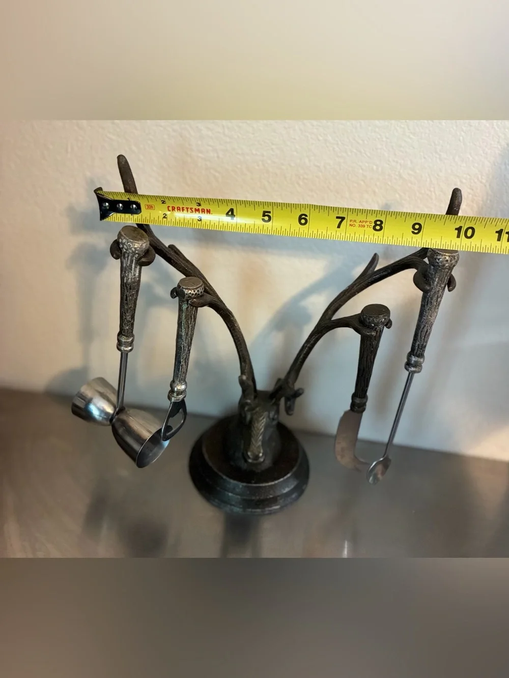Cost Plus Deer Stag Antler Hook Bar Tool Hanger 5 Piece Bartender Kit Cocktail